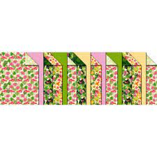 Bloc bricolage «Tropical» 16 feuilles assorties en 3 différents motifs et couleurs 300 g/m2 24 x 34 cm