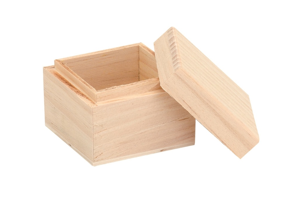 Boîte carrée en bois 6cmx6cm hauteur 5cm