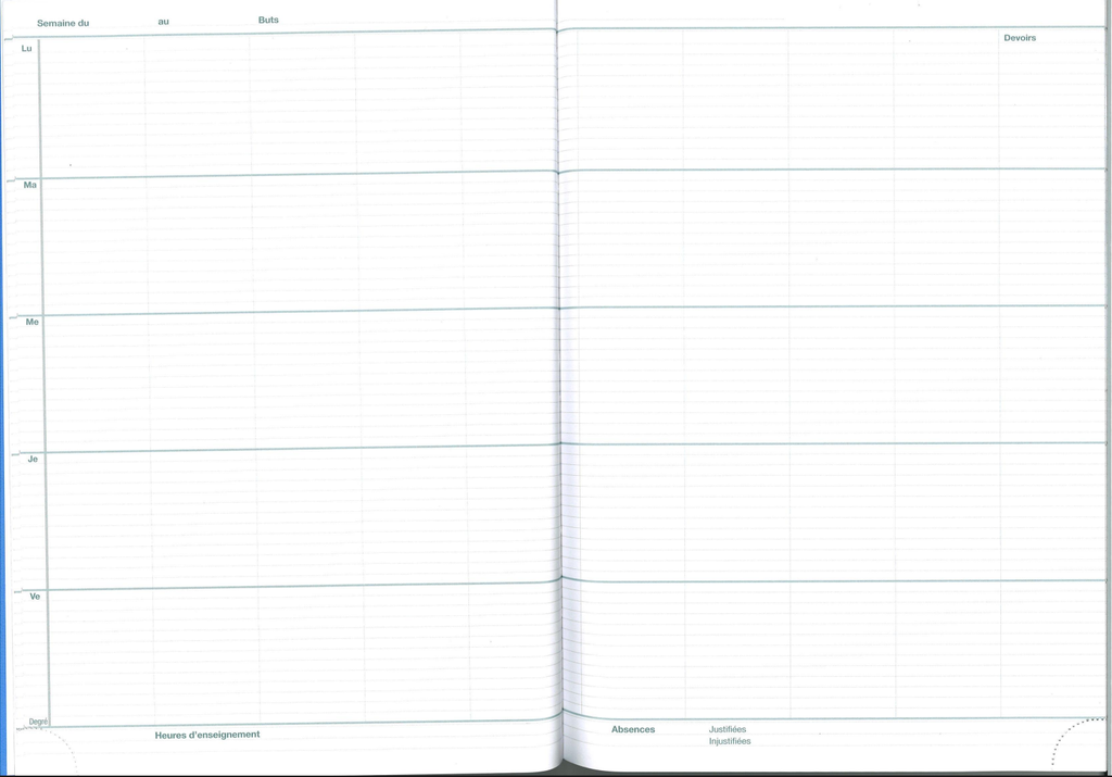 Cahier de préparation