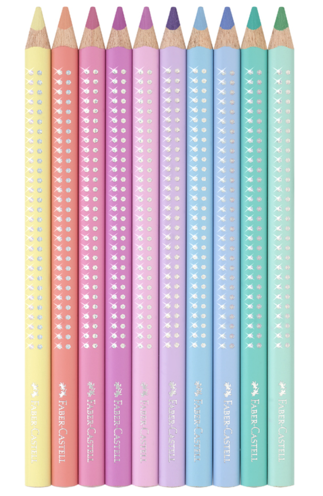 Crayons de couleur Faber-Castell Jumbo Grip, assortiment 10 couleurs pastels