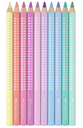 Crayons de couleur Faber-Castell Jumbo Grip, assortiment 10 couleurs pastels