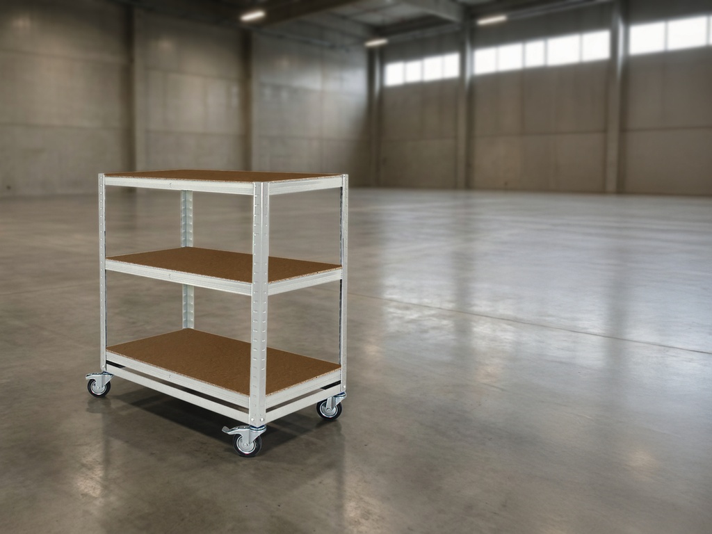 Chariot à étagères avec parois grillagées (copie)
