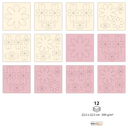 Fleurs en papier rose/jaune en carton photo 300g/m2 - 8 pièces de 10-15-20cm