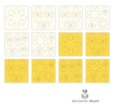 Fleurs en papier jaune/blanc en carton photo 300 g/m2
