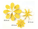 Fleurs en papier jaune/blanc en carton photo 300 g/m2