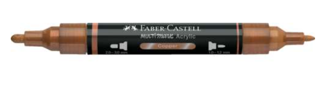 Marqueur double pointe - Faber Castell - Chrome cuivre 552 - Miroir