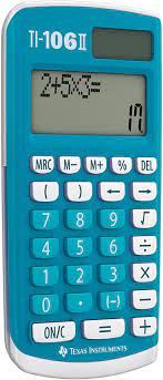 Calculatrice Texas TI-106 II Solar - 4 opérations math. 3-6e