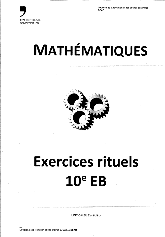 Exercices rituels de maths 10 ème EB Edition 2025/2026