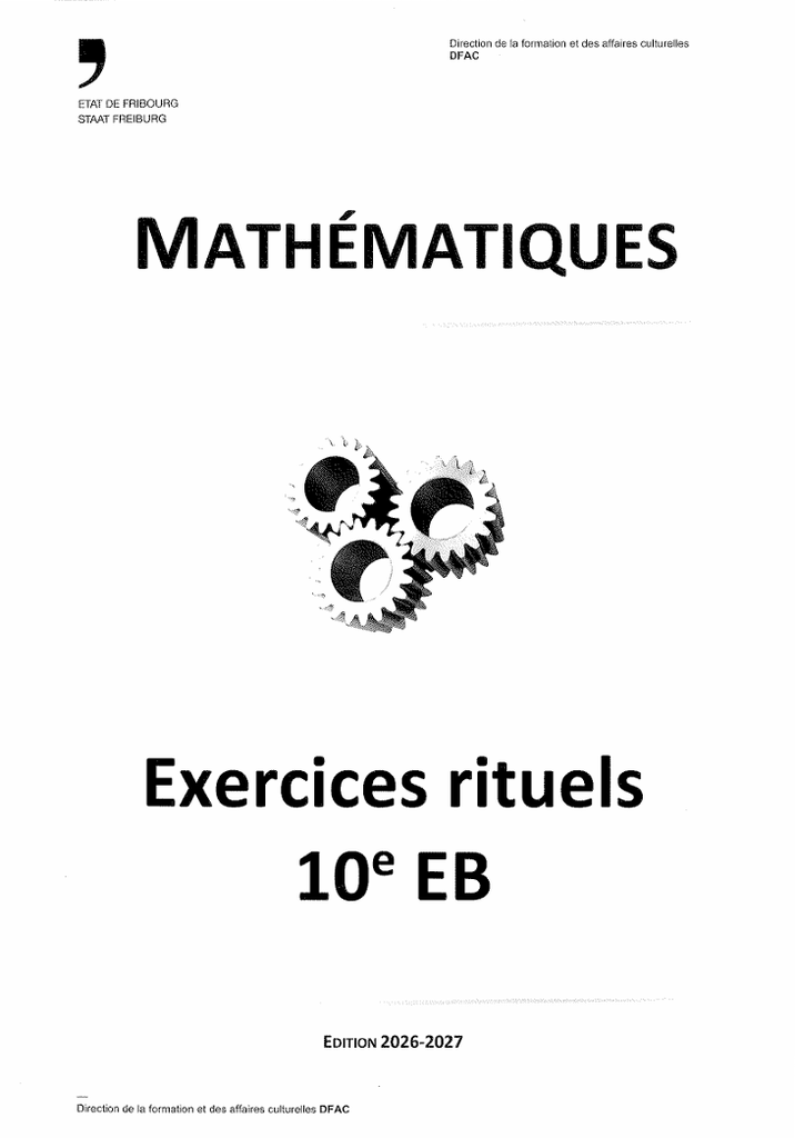 Exercices rituels maths 10 ème EB