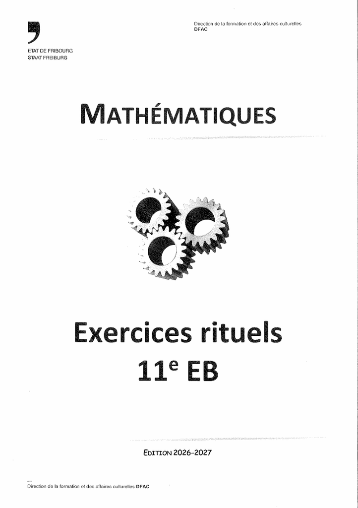 Exercices rituels de maths 11 ème EB Edition 2026/2027