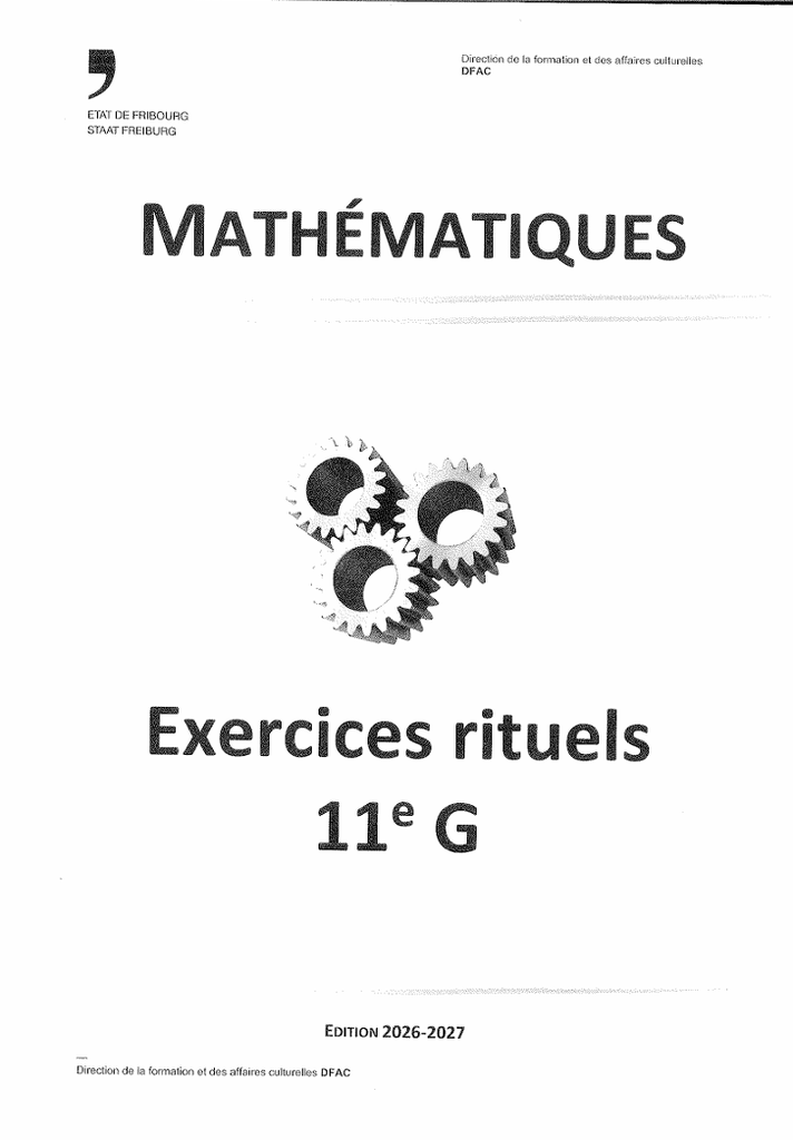 Exercices rituels de maths 11 ème G Edition 2026/2027