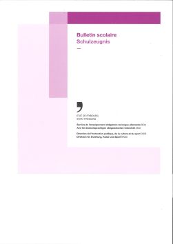 Feuille de titre pour bulletin scolaire (20 fles)