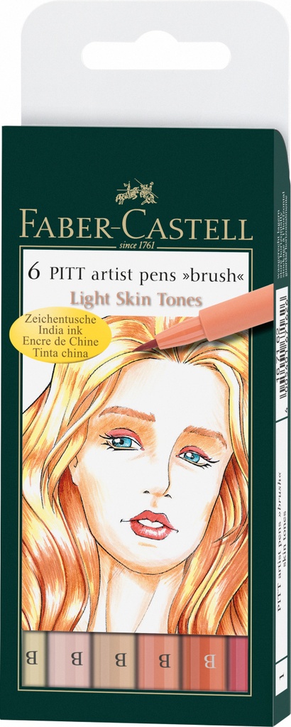 Feutres encre de chine PITT ArtistPen B - pqt de 6 pces