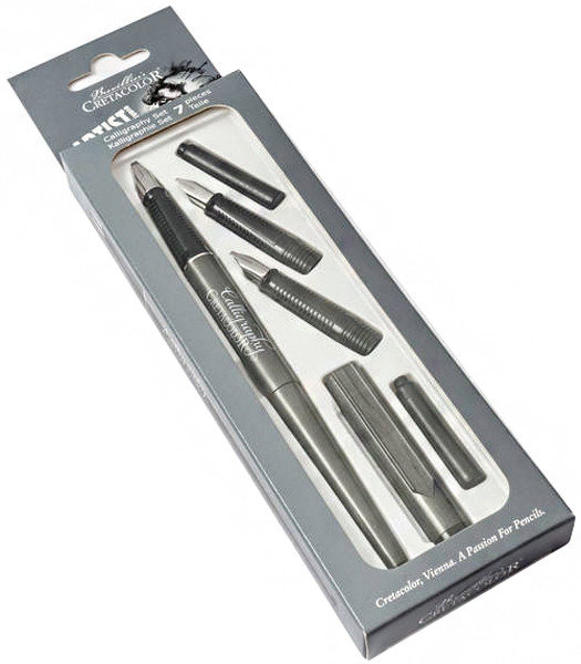 Plumes avec bec calligraphie - set de 7 pces