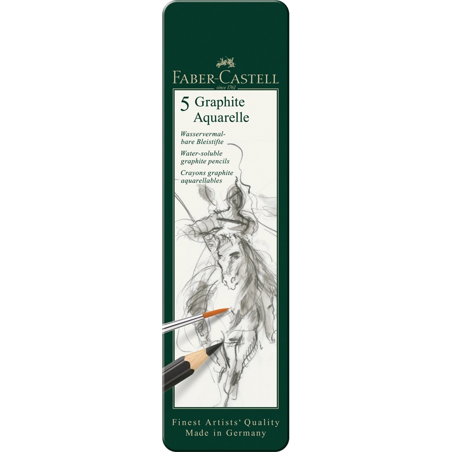 Graphite Aquarelle Bleistift Faber-Castell  Metalletui 5 Stück