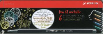 Feutres Stabilo Pen 68 Metallic, assortiment 6 couleurs