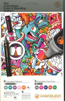 Chameleon Marker, Sortiment 6 Stifte & 5 Farben & 1 Blender