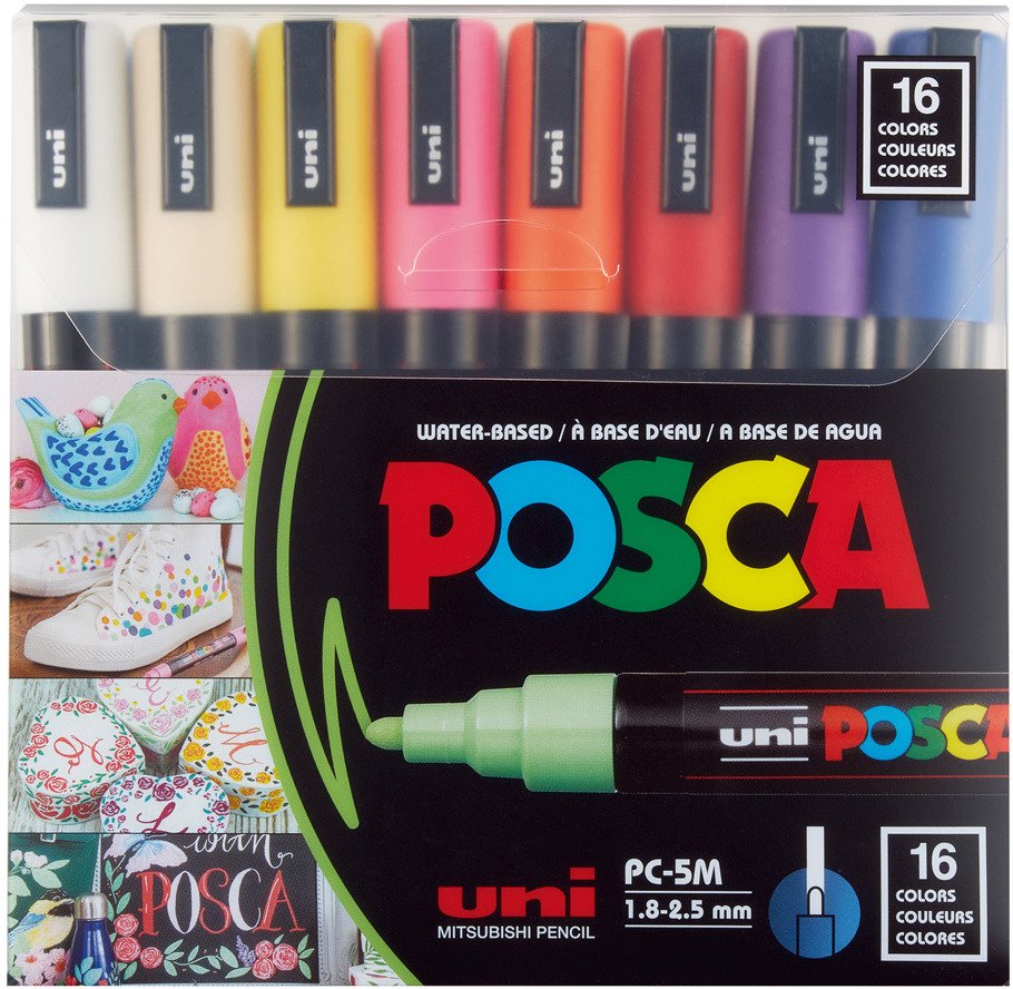 Feutre Posca PC-5M assortiment de 16 couleurs