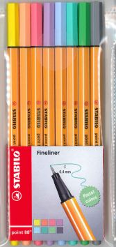 Finliner Stabilo Point 88, Sortiment 8 Pastellfarben