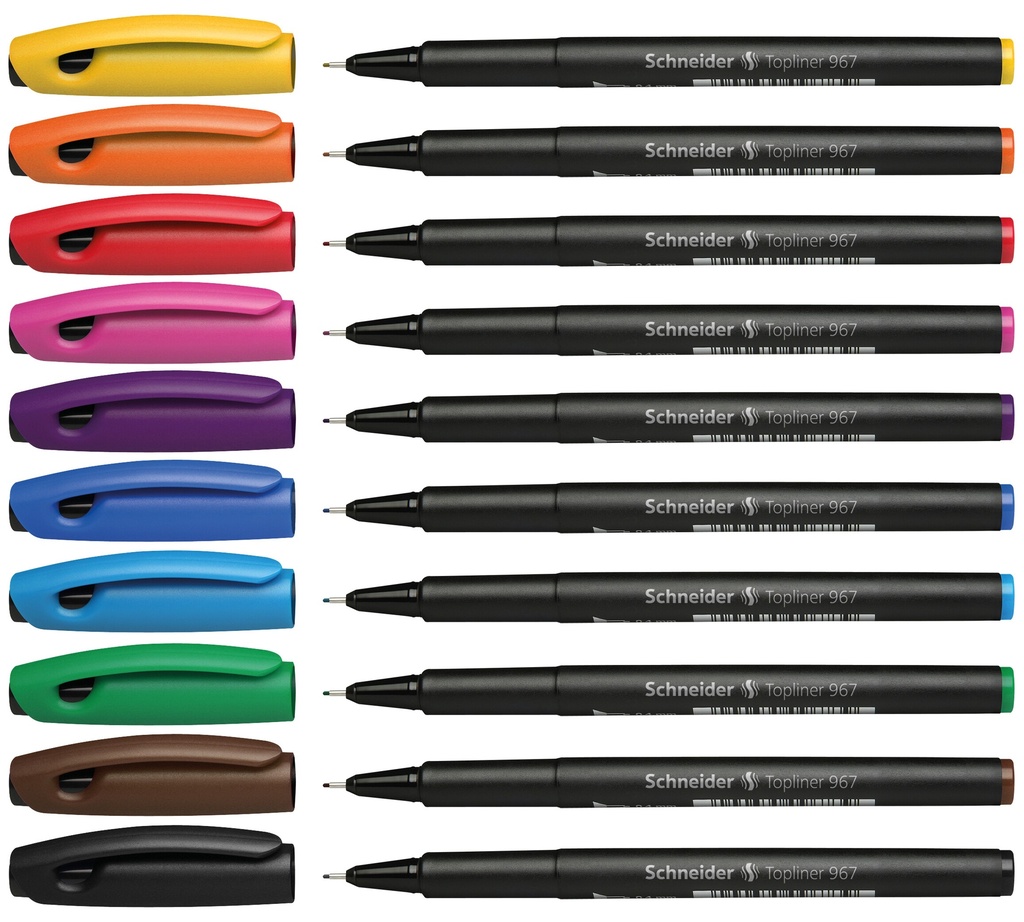Fineliner Topliner 967, Sortiment von 10 Farben
