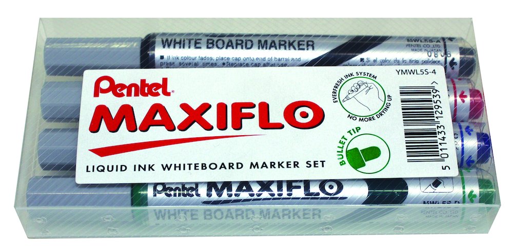 Boardmarker Pentel Maxiflo fein, Sortiment 4 Farben