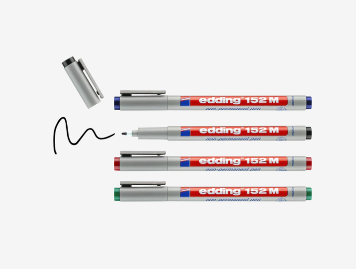 Marqueurs edding 152M solubles, assortiment 4 couleurs