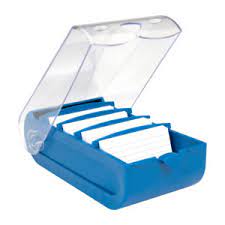 Boîte de rangement bleu pour fiches A7 Biella