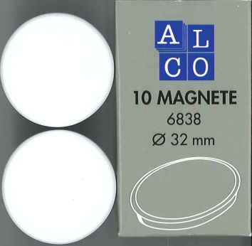 ​Aimants Ø 32 mm force d'adhérence 0.8Kg  (10 pces)