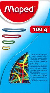 Gummiringe, Farben und Grössen sortiert (100 g)