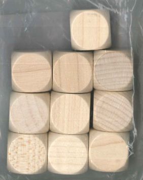 Blanko-Würfel aus Holz 20 mm (10 Stück)
