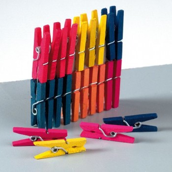 Holz-Klammern verschiedene Farben 2.5 cm 