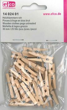 Pincettes en bois naturel 3 cm 