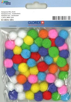 Pompons Mix multicolore 1.5 cm - 60 pièces