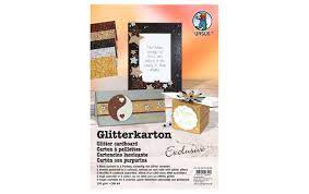 Carton à paillettes 5 feuilles A4 5 couleurs assorties, affiné d'un côté avec effet scintillant 330 g/m2