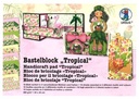 Bloc bricolage «Tropical» 16 feuilles assorties en 3 différents motifs et couleurs 300 g/m2 24 x 34 cm