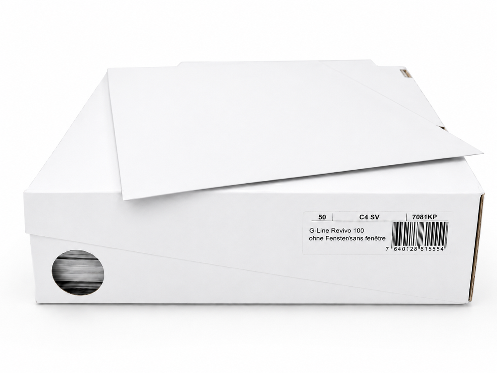 Enveloppes sans fenêtre, papier 100% recyclé blanc FSC