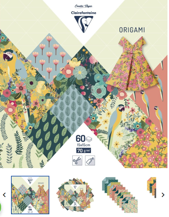 Papier à plier 15x15 cm, 70 g/m2, 60 fles