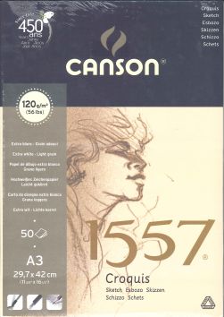 Skizzenpapier Canson  120g, weiss 50 Blatt No 1557