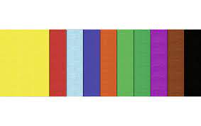 Papier crêpe 2.50 m x 0.5 m 10 rouleaux assortis