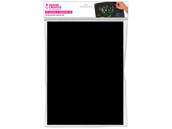 Carte à gratter noir 10 feuilles