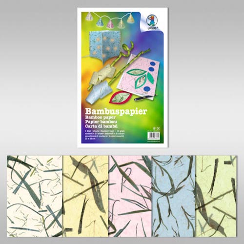 Bambuspapier sortiert in 5 Farben, 35g/m2, 23x33cm