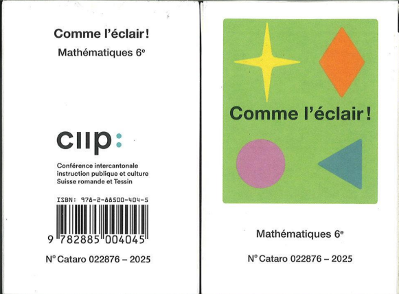 Mathématiques 6e jeux de cartes «Comme un éclair» CATARO 022876