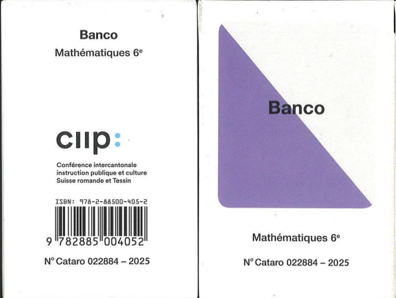 Mathématiques 6e, jeux de cartes «Banco» CATARO 022884