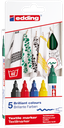 Marqueur textile edding 4500, assortiment 5 couleurs
