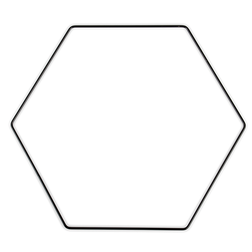 Hexagone en métal noir ø 30 cm