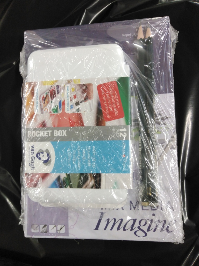 Set Aquarellfarben Schachtel zu 12 Stück mit ein Block A5, 2 Bleistift Faber Castell 