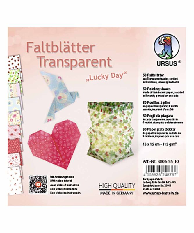Feuilles à plier «Lucky Day» 15x15 cm 115 g/m2 (50 fles)