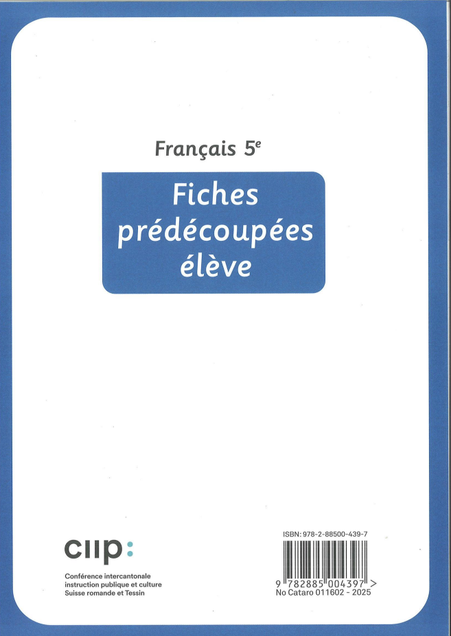 Français 5e, fiches pré-découpées élève (CATARO 011602)