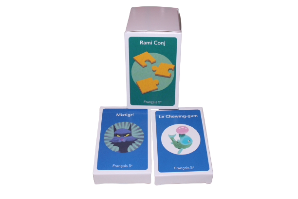 Français 5e, lot de 3 jeux de cartes "Mistigri", "Chewing-gum", "Rami Conj" (CATARO 011626)