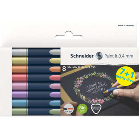 Feutres metallic Paint-it Schneider 0.4 mm assortiment de 8 couleurs